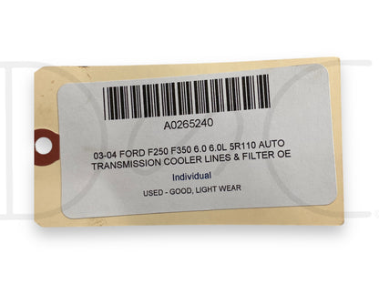 03-04 Ford F250 F350 6.0 6.0L 5R110 Auto Transmission Cooler Lines & Filter OE