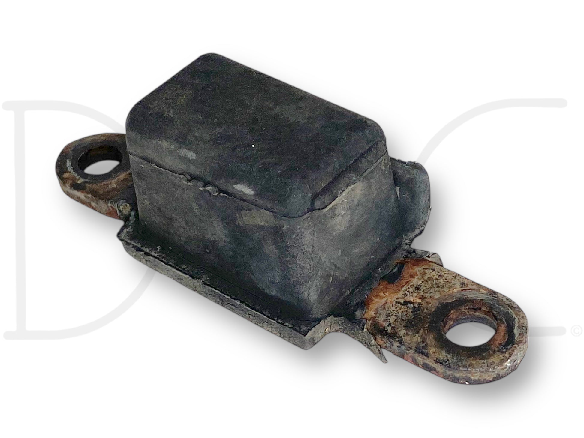 99-04 Ford F250 F350 4X4 4WD Front Axle Rubber Bump Stop Overload Pad OE showing used condition with light wear, designed for 1999-2004 Ford F-250, F-350, F-450, F-550 trucks, featuring durable rubber construction and metal mounting points.