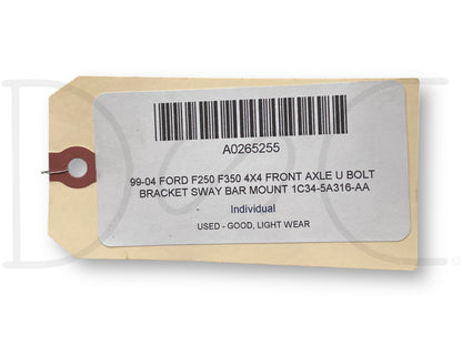 99-04 Ford F250 F350 4X4 Front Axle U Bolt Bracket Sway Bar Mount 1C34-5A316-Aa