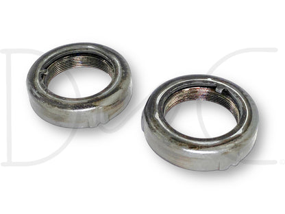 99-04 Ford F250 F350 Sterling 10.5 Rear Axle Wheel Hub Bearing Retainer Nut Set, used condition with light wear, compatible with 1999-2004 Ford F-250 and F-350 trucks including 6.0L Powerstroke diesel models, OEM-quality replacement part.