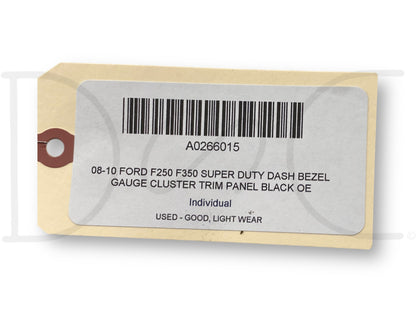 08-10 Ford F250 F350 Super Duty Dash Bezel Gauge Cluster Trim Panel Black OE