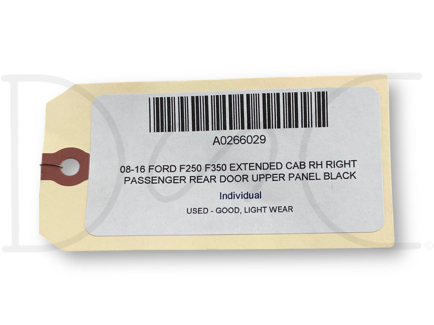 08-16 Ford F250 F350 Extended Cab RH Right Passenger Rear Door Upper Panel Black