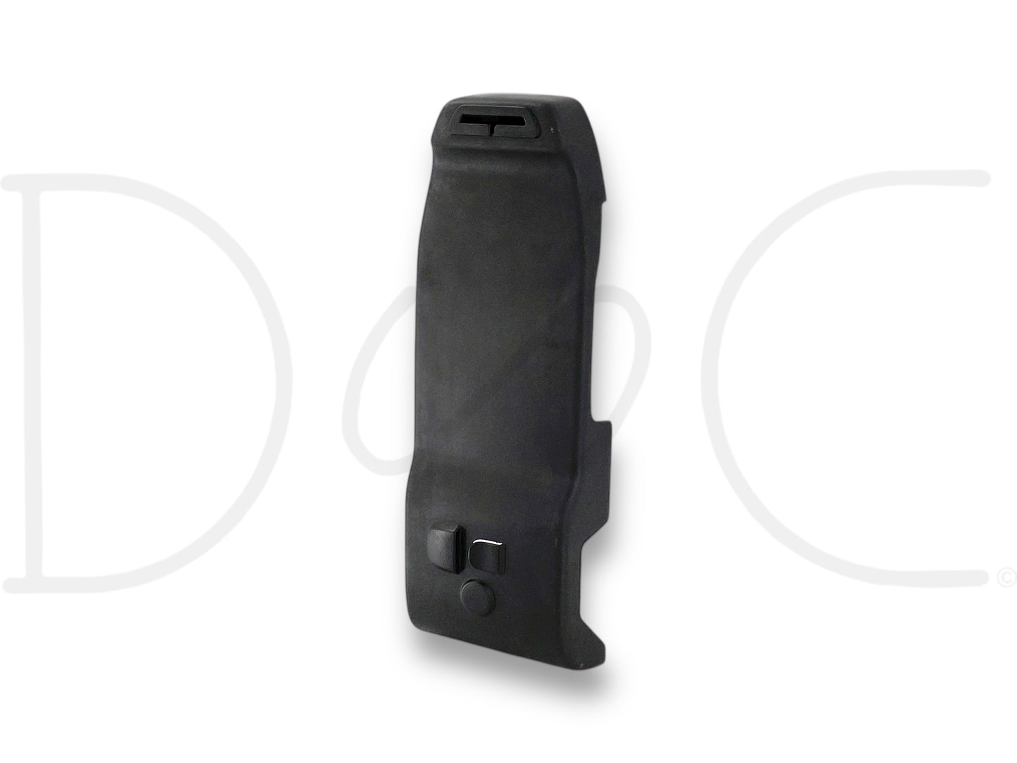 08-10 Ford F250 F350 Middle Center Seat Seatbelt Cover Trim Panel Black OE, used condition with light wear, designed for 2008-2010 Ford Super Duty trucks including F-250, F-350, F-450, and F-550, compatible with 6.4L Powerstroke engines and original equipment quality.
