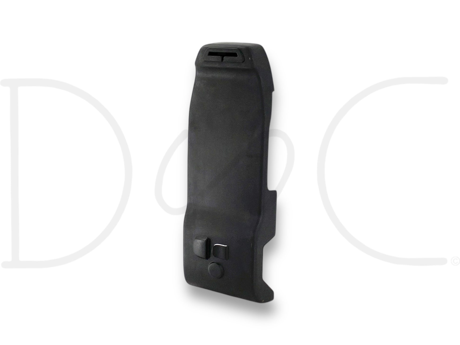 08-10 Ford F250 F350 Middle Center Seat Seatbelt Cover Trim Panel Black OE, used condition with light wear, designed for 2008-2010 Ford Super Duty trucks including F-250, F-350, F-450, and F-550, compatible with 6.4L Powerstroke engines and original equipment quality.