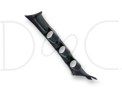 08-10 Ford F250 F350 LH Left Driver A-Pillar Trim Triple Gauge Pod Black, used condition with light wear, designed for 2008-2010 Ford F-250, F-350, F-450, F-550 trucks, compatible with 6.4L Powerstroke and Super Duty models, OEM quality trim gauge pod.