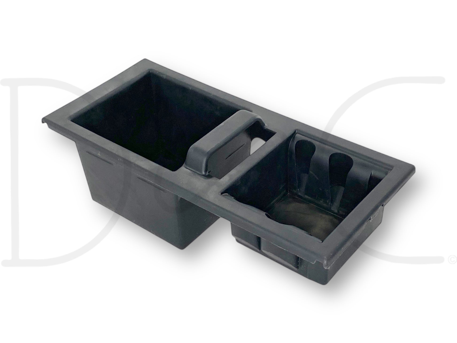 08-10 Ford F250 F350 Super Duty Center Floor Console Storage Tray Bin Insert OE, used condition with light wear, black plastic construction, designed to fit 2008-2010 Ford F-250, F-350, F-450, and F-550 Super Duty trucks, compatible with 6.4L Powerstroke diesel models.
