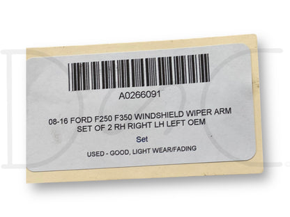 08-16 Ford F250 F350 Windshield Wiper Arm Set Of 2 RH Right LH Left OEM