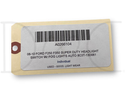 08-10 Ford F250 F350 Super Duty Headlight Switch W/ Fog Lights Auto 8C3T-13D061
