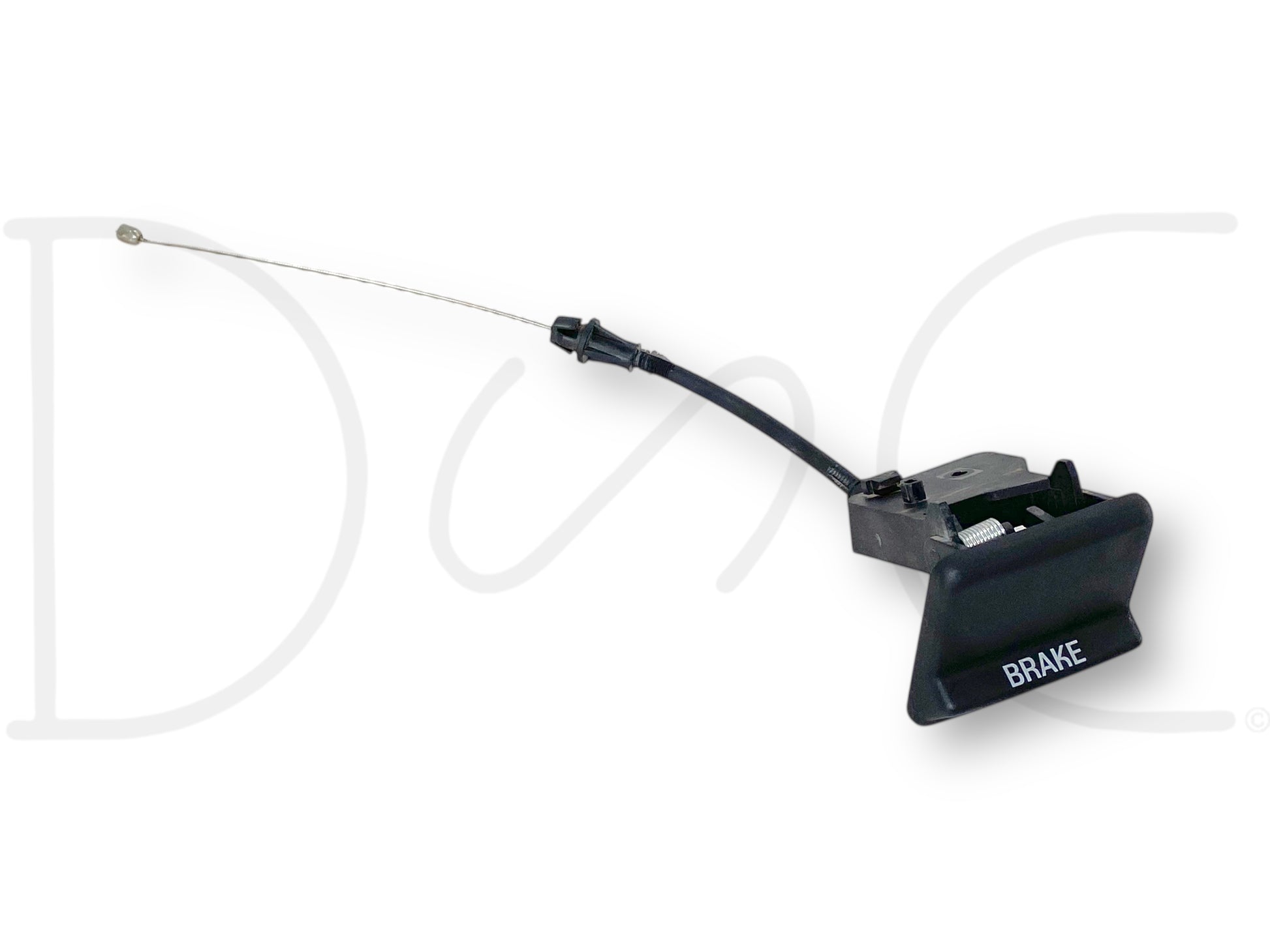 08-16 Ford F250 F350 Parking Emergency Brake Release Lever Handle Cable OE in used condition with light wear, featuring a black plastic brake lever handle attached to a metal cable, compatible with 2008-2016 Ford F-250, F-350, F-450, and F-550 Super Duty trucks.