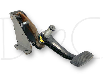 08-10 Ford F250 F350 Adjustable Brake Pedal Assembly OEM 5C34-2450-Ff showing used condition with light wear and a worn corner on the pedal pad, removed from a 2008 Ford F-350 XLT FX4 6.4L Diesel truck, designed for 2008-2010 F-250, F-350, F-450, F-550 models.