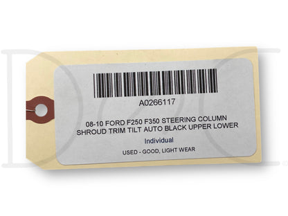 08-10 Ford F250 F350 Steering Column Shroud Trim Tilt Auto Black Upper Lower