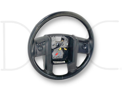 08-10 Ford F250 F350 Steering Wheel Black Leather W/ Audio & Cruise Control OEM