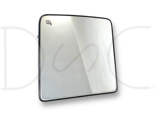 08-16 Ford F250 F350 LH Left Driver Tow Mirror Upper Glass Heat OEM with heated icon, used condition showing light wear and scratches, compatible with Ford F-250, F-350, F-450, and F-550 Super Duty trucks from 2008 to 2016.