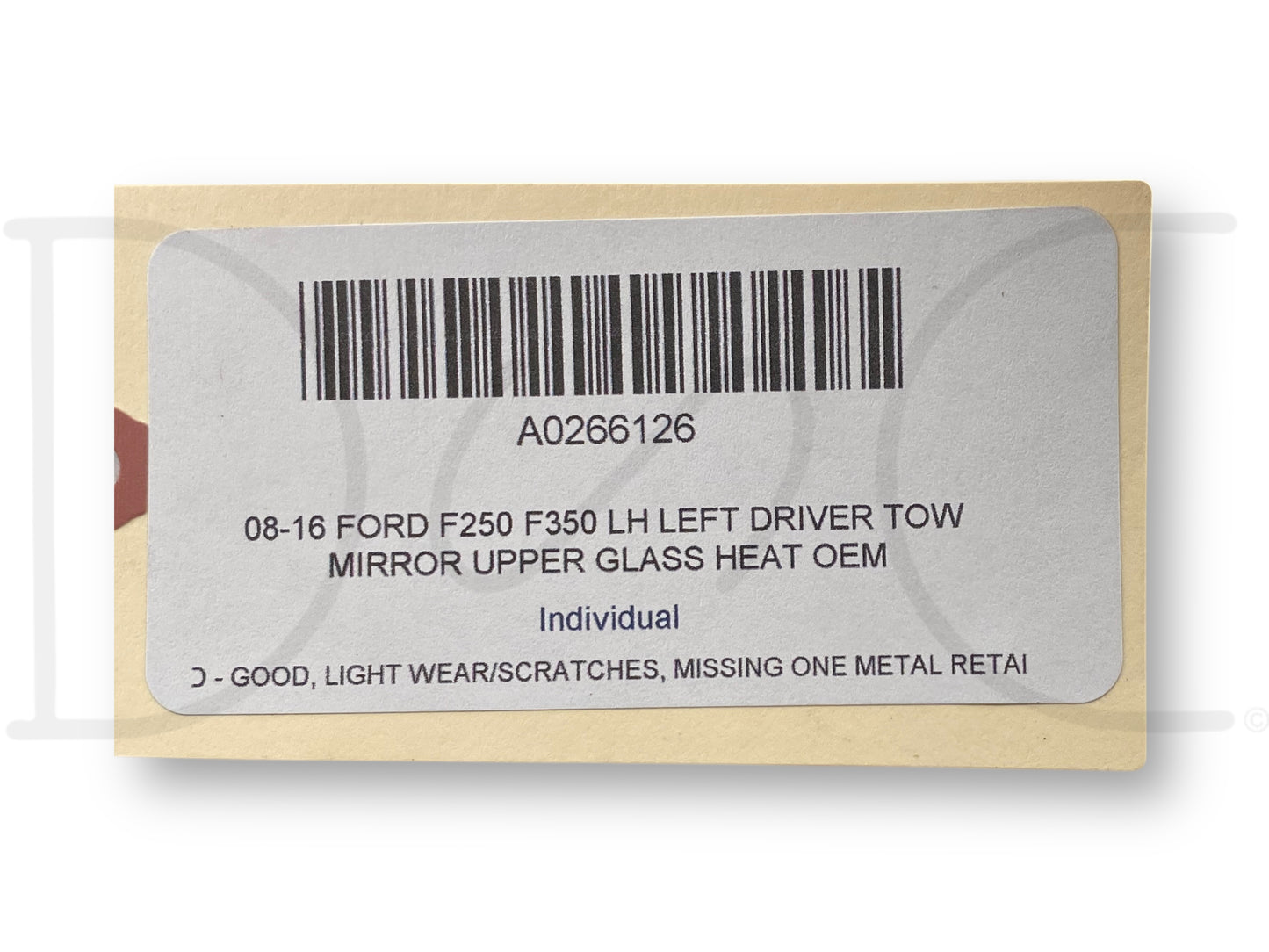 08-16 Ford F250 F350 LH Left Driver Tow Mirror Upper Glass Heat OEM