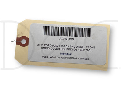 08-10 Ford F250 F350 6.4 6.4L Diesel Front Timing Cover Housing OE 1848172C1