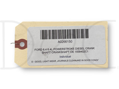 Ford 6.4 6.4L Powerstroke Diesel Crank Shaft Crankshaft OE 1839402C1