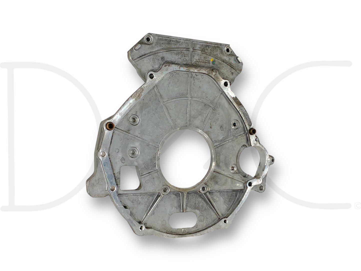 03-10 Ford F250 F350 6.0 6.4 5R110 Auto Trans Rear Engine Adapter Plate OEM used with light wear, compatible with 2003-2010 Ford Super Duty models including F-250, F-350, F-450, and F-550 diesel trucks, providing OE quality for reliable performance.