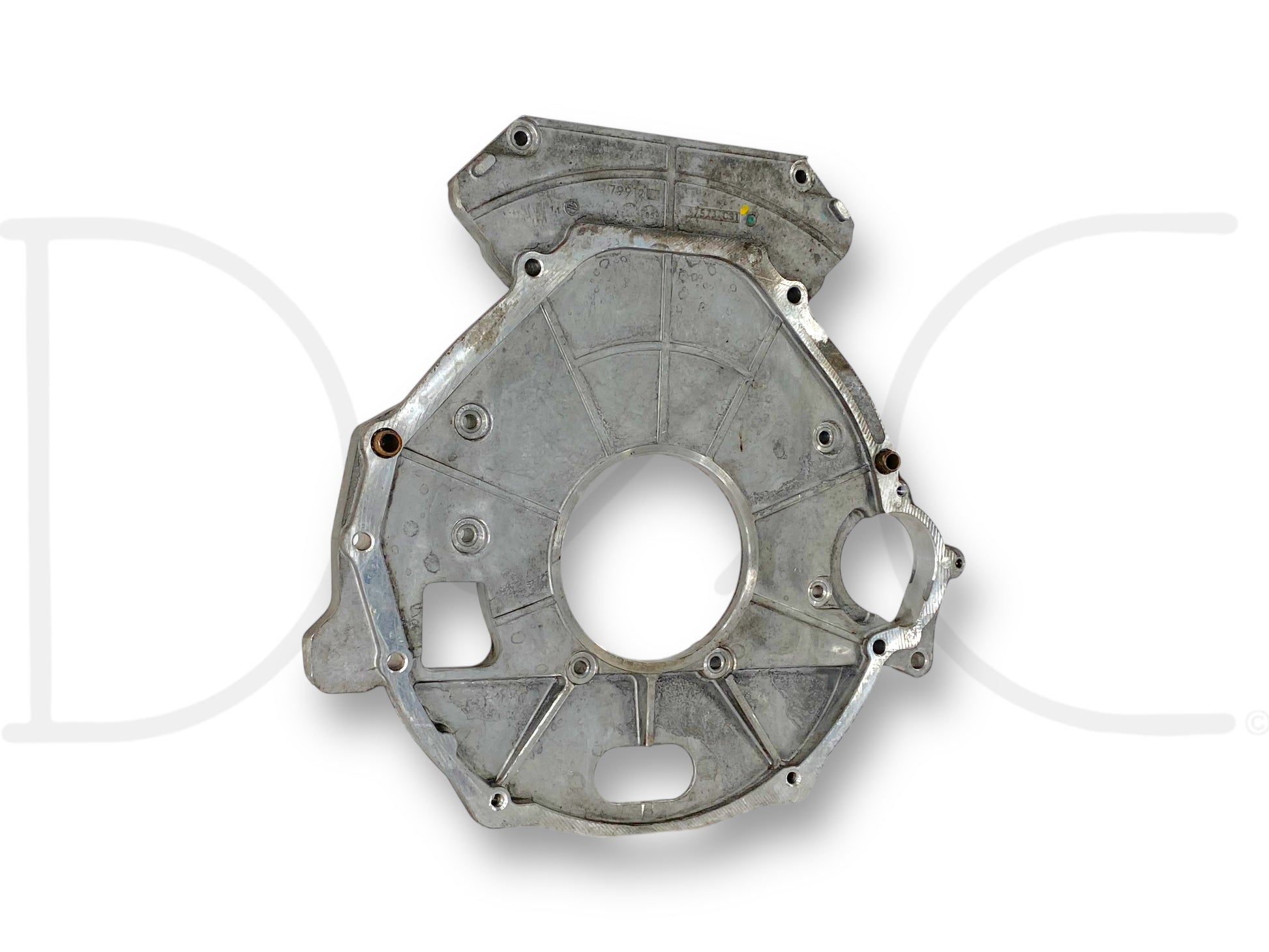 03-10 Ford F250 F350 6.0 6.4 5R110 Auto Trans Rear Engine Adapter Plate OEM used with light wear, compatible with 2003-2010 Ford Super Duty models including F-250, F-350, F-450, and F-550 diesel trucks, providing OE quality for reliable performance.