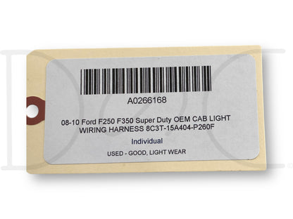 08-10 Ford F250 F350 Super Duty OEM Cab Light Wiring Harness 8C3T-15A404-P260F