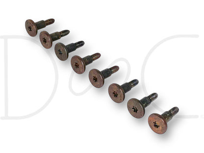 08-16 Ford F250 F350 Step Tailgate Inner Access Panel Bolts Bolt Set [8], used with light wear, suitable for Ford Super Duty trucks from 2008 to 2016, showing eight rust-colored metal bolts with star-shaped drive heads.