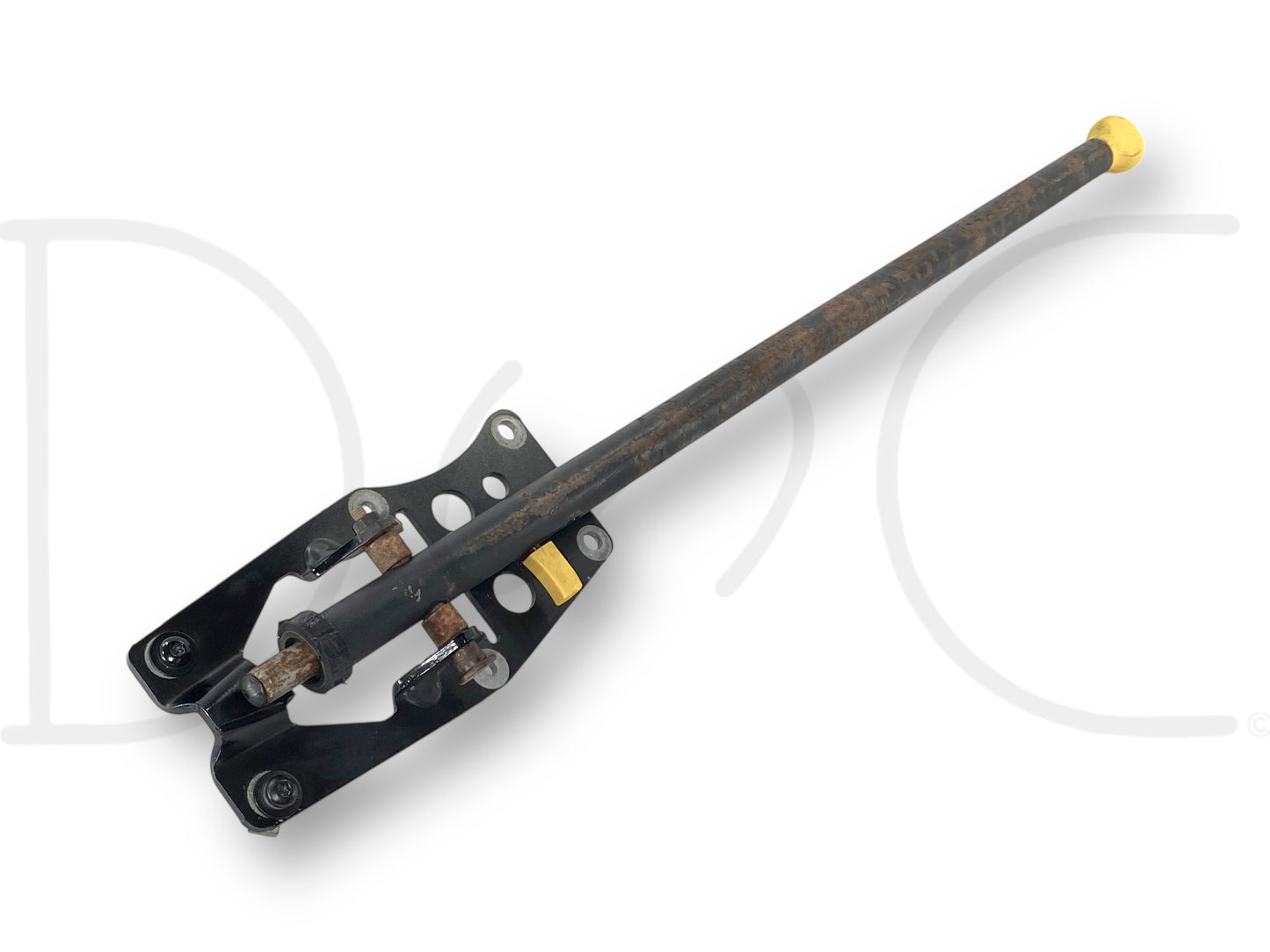 08-16 Ford F250 F350 Tailgate Step Assist Handle Pole Pivot Assembly OE, used with light wear and scratches, removed from a 2008 Ford F-350 XLT FX4 6.4L Powerstroke diesel, compatible with 2008-2016 Ford F-250, F-350, and F-450 trucks, featuring durable metal construction and original equipment quality.