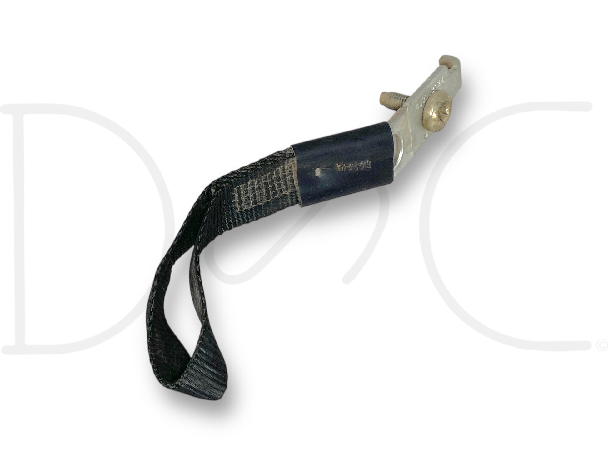 00-07 Ford F250 F350 Rear Cab Wall Car Seat Hook Strap Child Restraint Anchor made of black nylon strap with metal mounting bracket and bolt, used condition with light wear, compatible with 1999-2007 Ford F-250, F-350, F-450, F-550 trucks including 6.0 Powerstroke models.