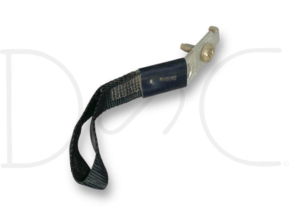 00-07 Ford F250 F350 Rear Cab Wall Car Seat Hook Strap Child Restraint Anchor made of black nylon strap with metal mounting bracket and bolt, used condition with light wear, compatible with 1999-2007 Ford F-250, F-350, F-450, F-550 trucks including 6.0 Powerstroke models.