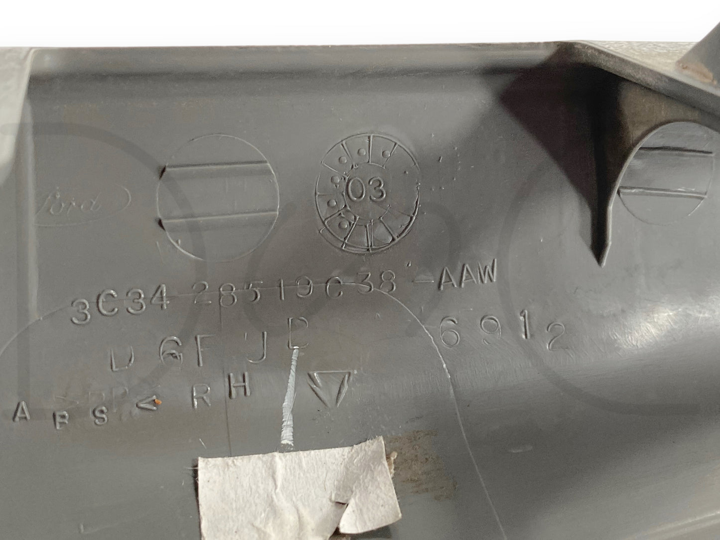 99-07 Ford F250 F350 Extended Cab RH Right Upper Rear Door Latch Trim Cover Gray