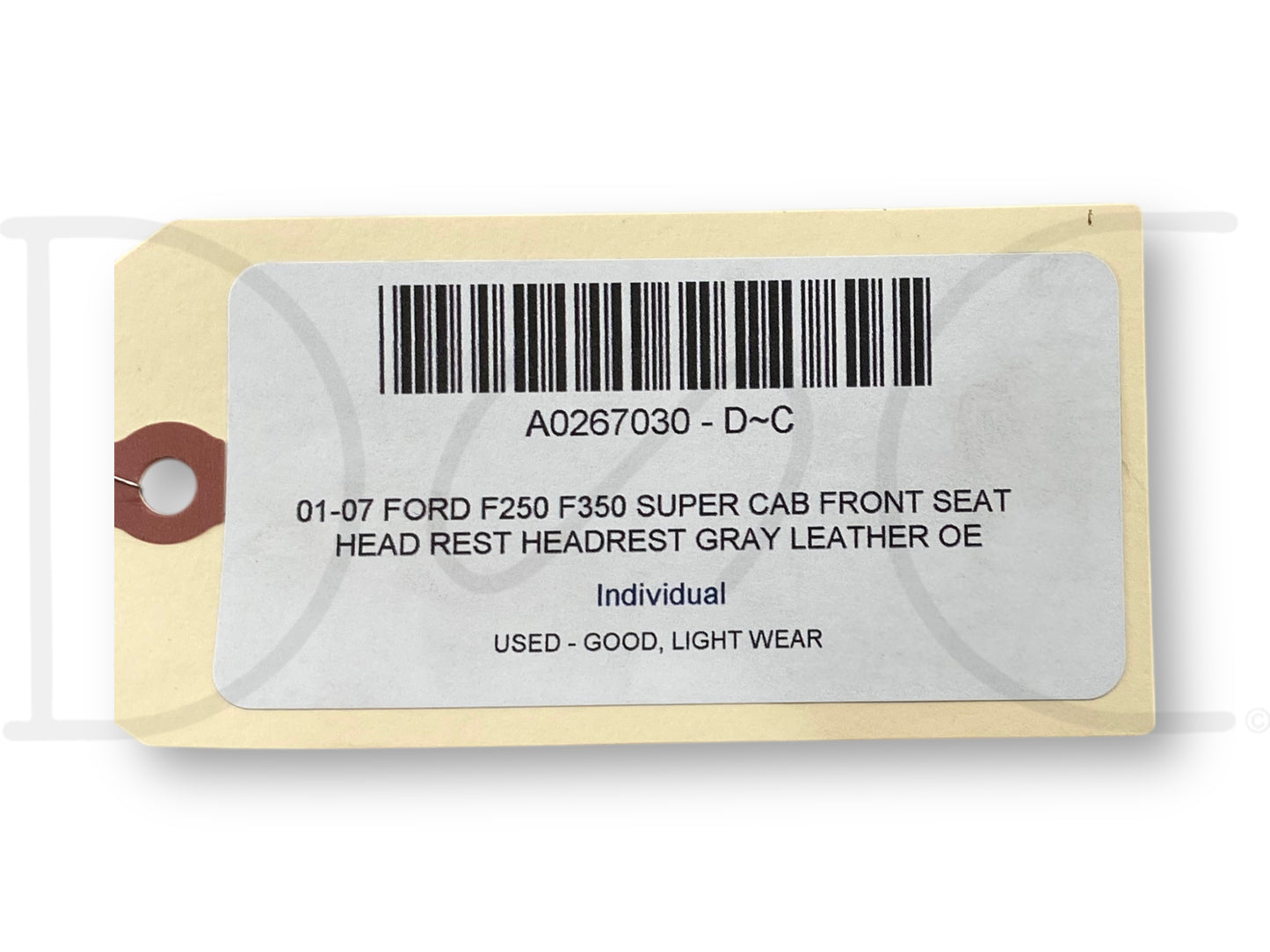 01-07 Ford F250 F350 Super Cab Front Seat Head Rest Headrest Gray Leather OE
