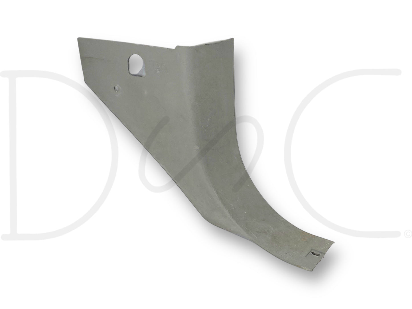 99-07 Ford F250 F350 RH Passenger Front Kick Panel Gray OEM, used with light wear and scratches, compatible with 6.0L Powerstroke models from 1999 to 2007, made from durable gray plastic designed for Super Duty trucks.