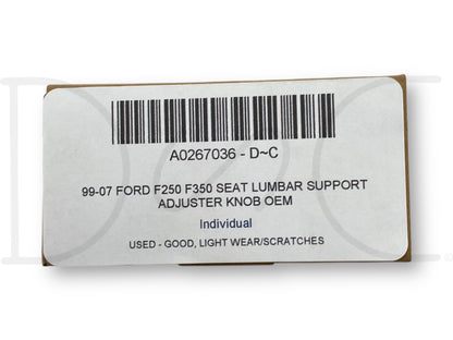 99-07 Ford F250 F350 Seat Lumbar Support Adjuster Knob OEM