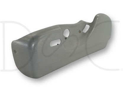 01-07 Ford F250 F350 Super Cab LH Left Driver Power Seat Side Trim Bezel Gray, used condition with light wear, compatible with 2001-2007 Ford Super Duty trucks including F-250, F-350, F-450, and F-550 models, designed for 6.0 Powerstroke engines.