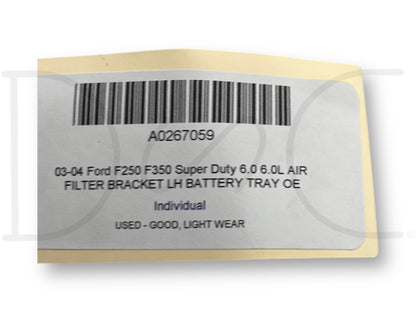03-04 Ford F250 F350 Super Duty 6.0 6.0L Air Filter Bracket LH Battery Tray OE