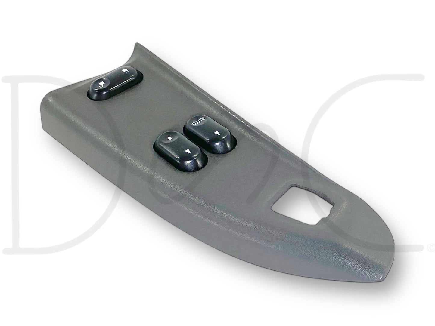 02-05 Ford F250 F350 LH Left Driver Front Power Window Lock Switch Panel Gray used in good condition with light wear, compatible with 2002-2005 Ford F-250, F-350, F-450, and F-550 trucks, fits 6.0L Powerstroke diesel models, OEM quality replacement part.