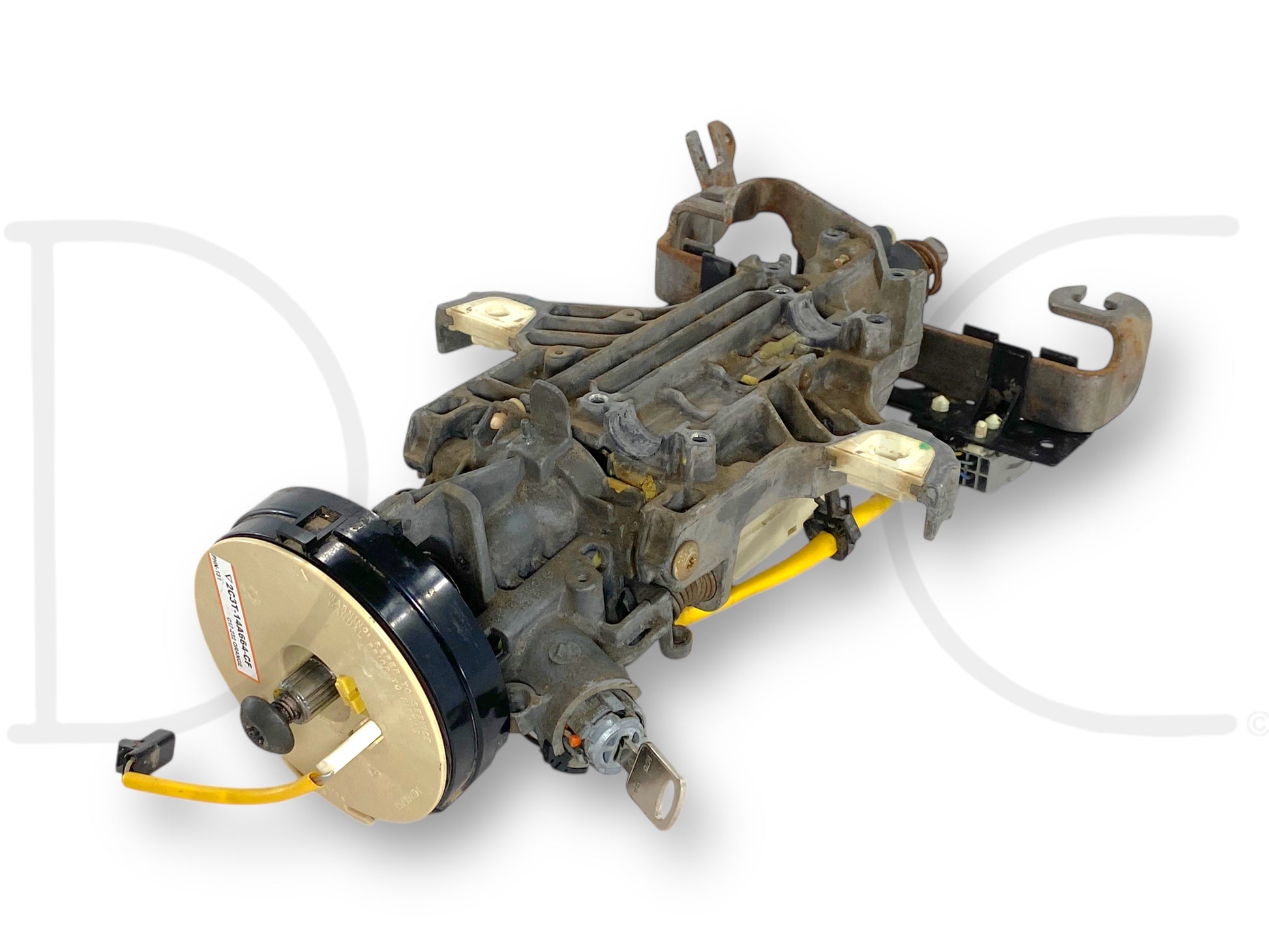 02-04 Ford F250 F350 Tilt Steering Column Auto Trans W/ Key & Clockspring, used in good condition with light wear, removed from 2004 Ford F-350 Lariat 6.0 Diesel 5R110 Automatic Transmission 4WD, compatible with 2002-2004 F-250, F-350, F-450, and F-550 trucks.