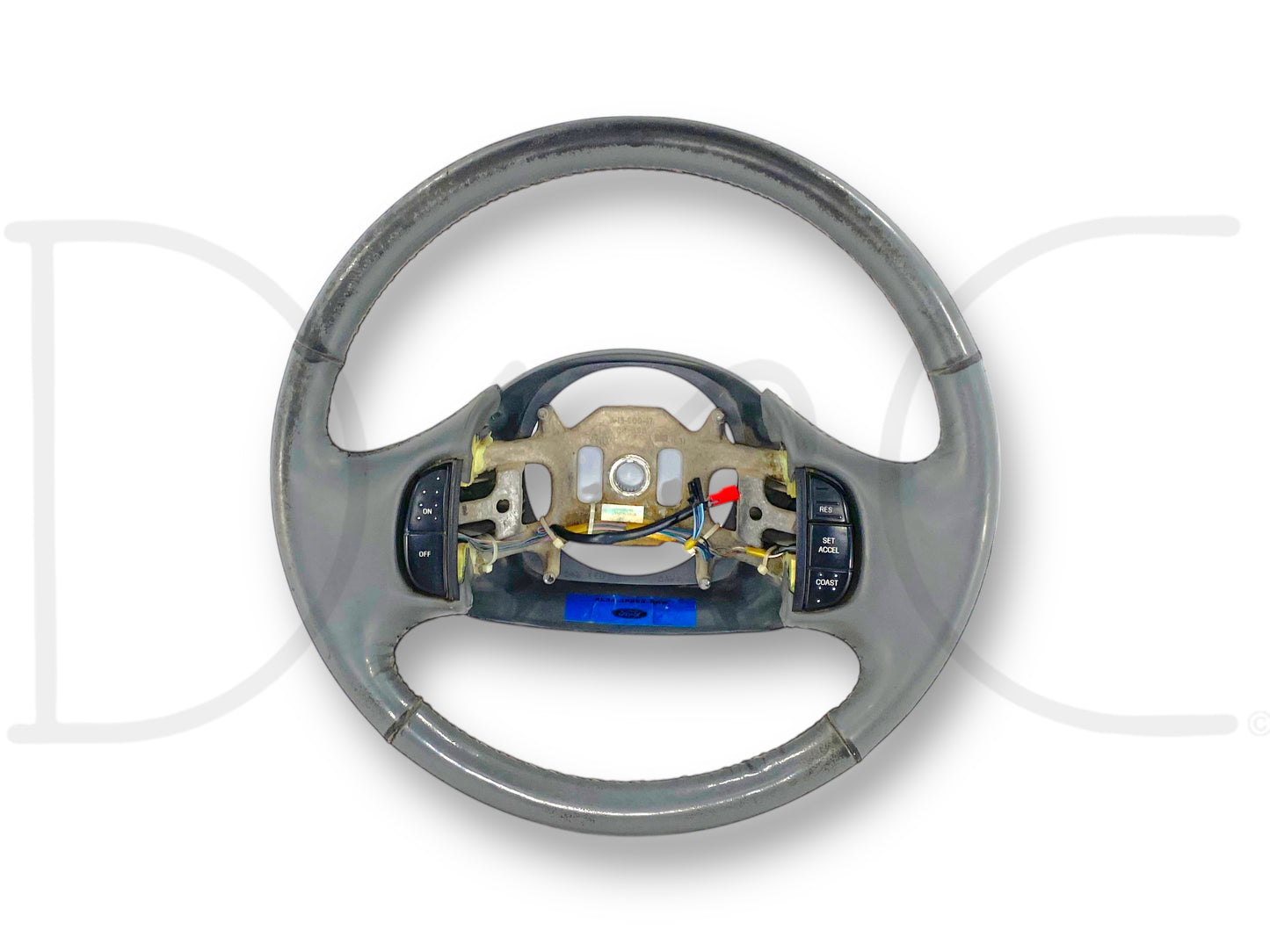 99-04 Ford F250 F350 Lariat Steering Wheel W/ Cruise Control Gray Leather OEM