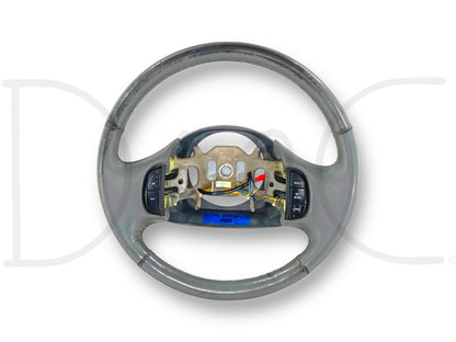 99-04 Ford F250 F350 Lariat Steering Wheel W/ Cruise Control Gray Leather OEM