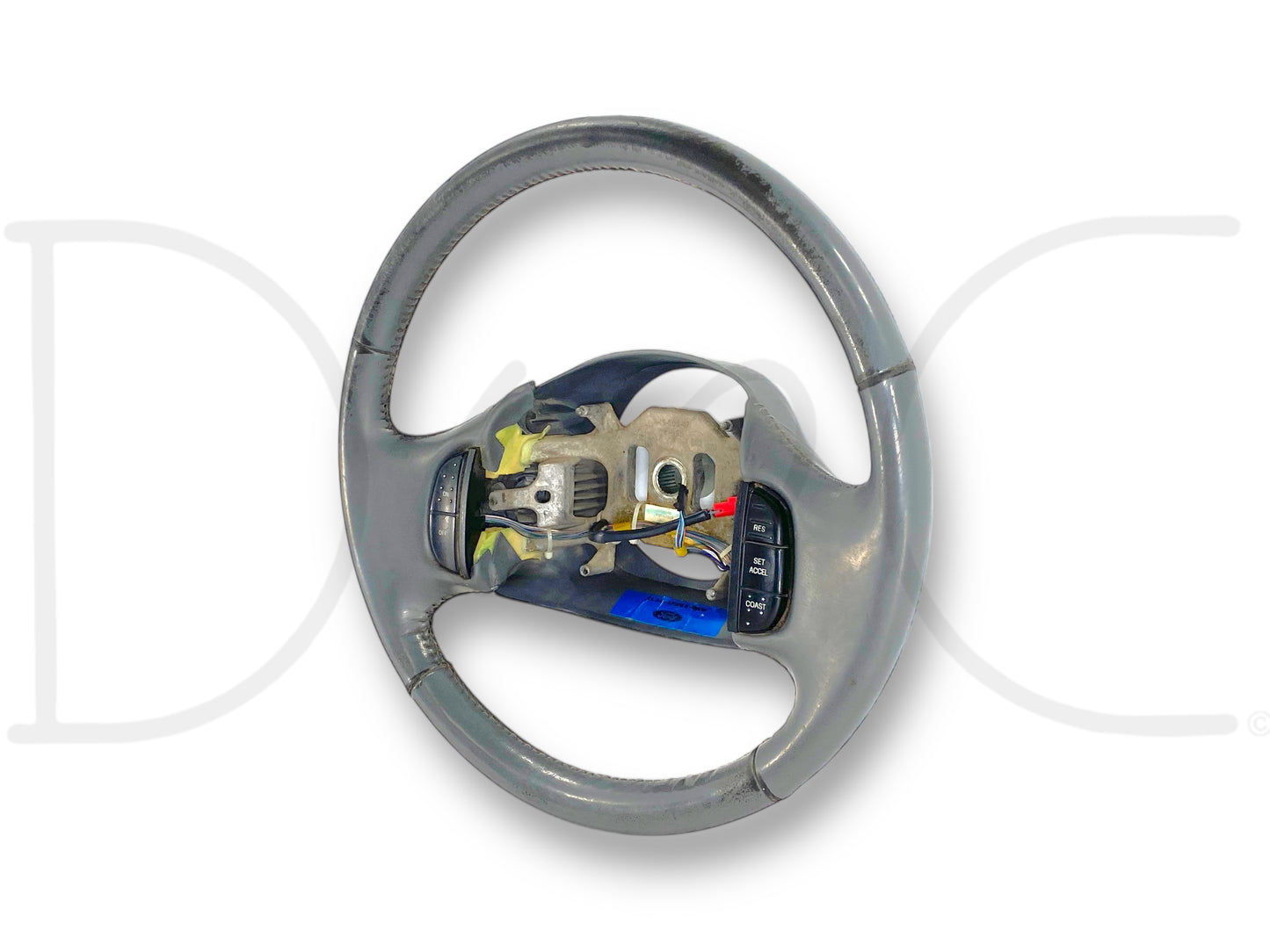 99-04 Ford F250 F350 Lariat Steering Wheel W/ Cruise Control Gray Leather OEM