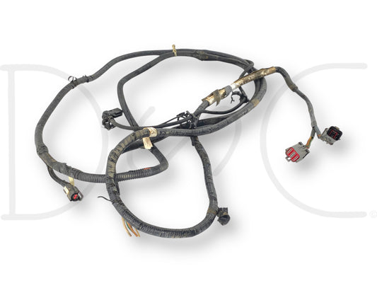 03-04 Ford F250 F350 ECLB Diesel 158" Rear Frame Chassis Wiring Harness *Blem* showing light wear and cut at bed taillight plug, compatible with 2003-2004 Ford F-250 and F-350 trucks, suitable for 6.0L Powerstroke engines, used OEM wiring harness for Super Duty models.