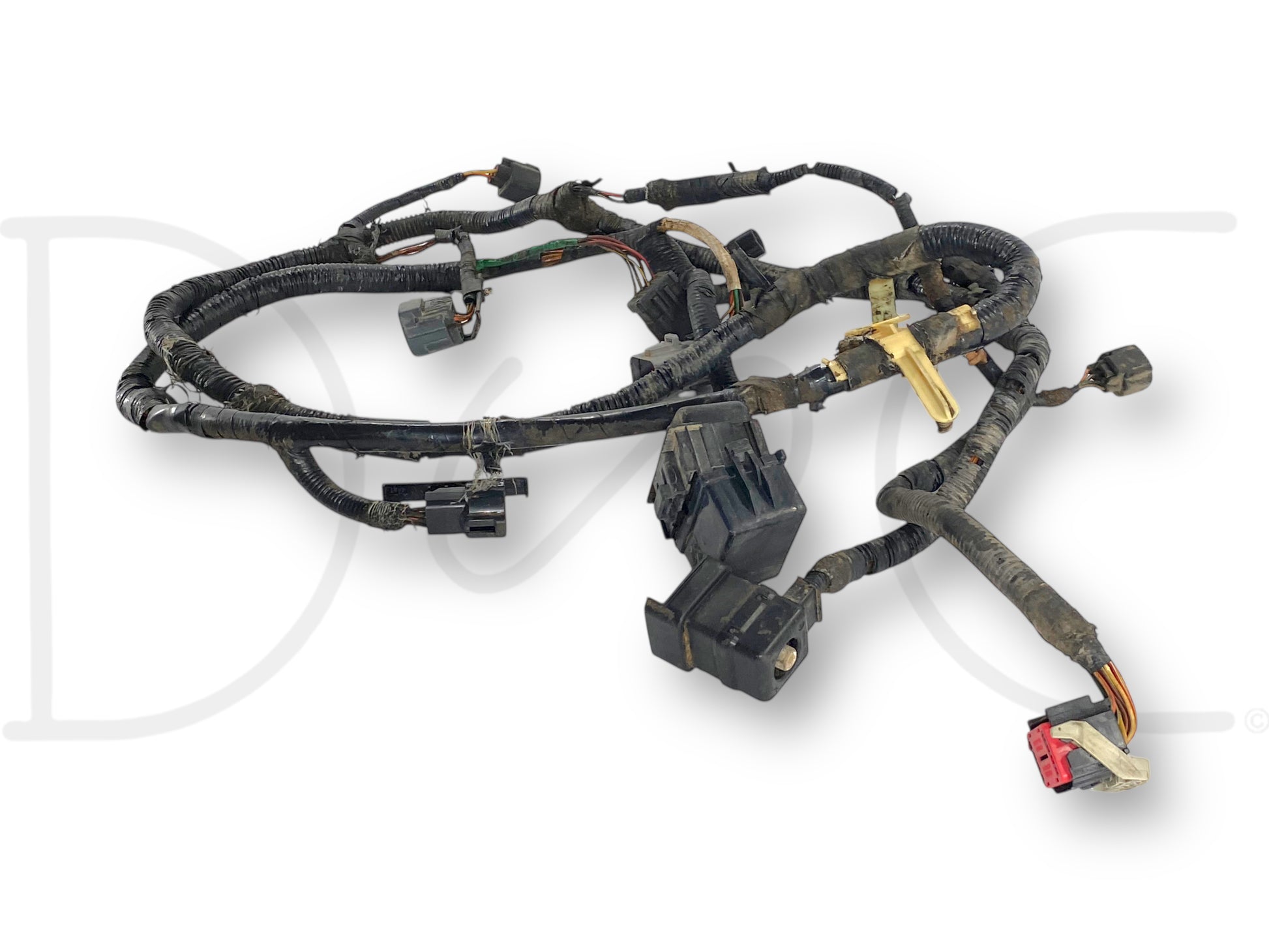 03-04 Ford F250 F350 6.0 6.0L 5R110 Transmission Wiring Harness 4X4 ESOF used wiring harness with light wear and a broken clip on the transfer case plug, compatible with 2003 and 2004 Ford Super Duty trucks including F-250, F-350, F-450, and F-550 models.