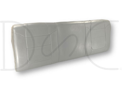 00-07 Ford F250 F350 Lariat Extended Cab Rear Seat Back Cushion Gray Leather, used condition with light wear, designed for Ford Super Duty trucks including 6.0 Powerstroke models, providing OEM quality replacement for extended cab rear seating.