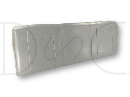 00-07 Ford F250 F350 Lariat Extended Cab Rear Seat Back Cushion Gray Leather, used condition with light wear, designed for Ford Super Duty trucks including 6.0 Powerstroke models, providing OEM quality replacement for extended cab rear seating.
