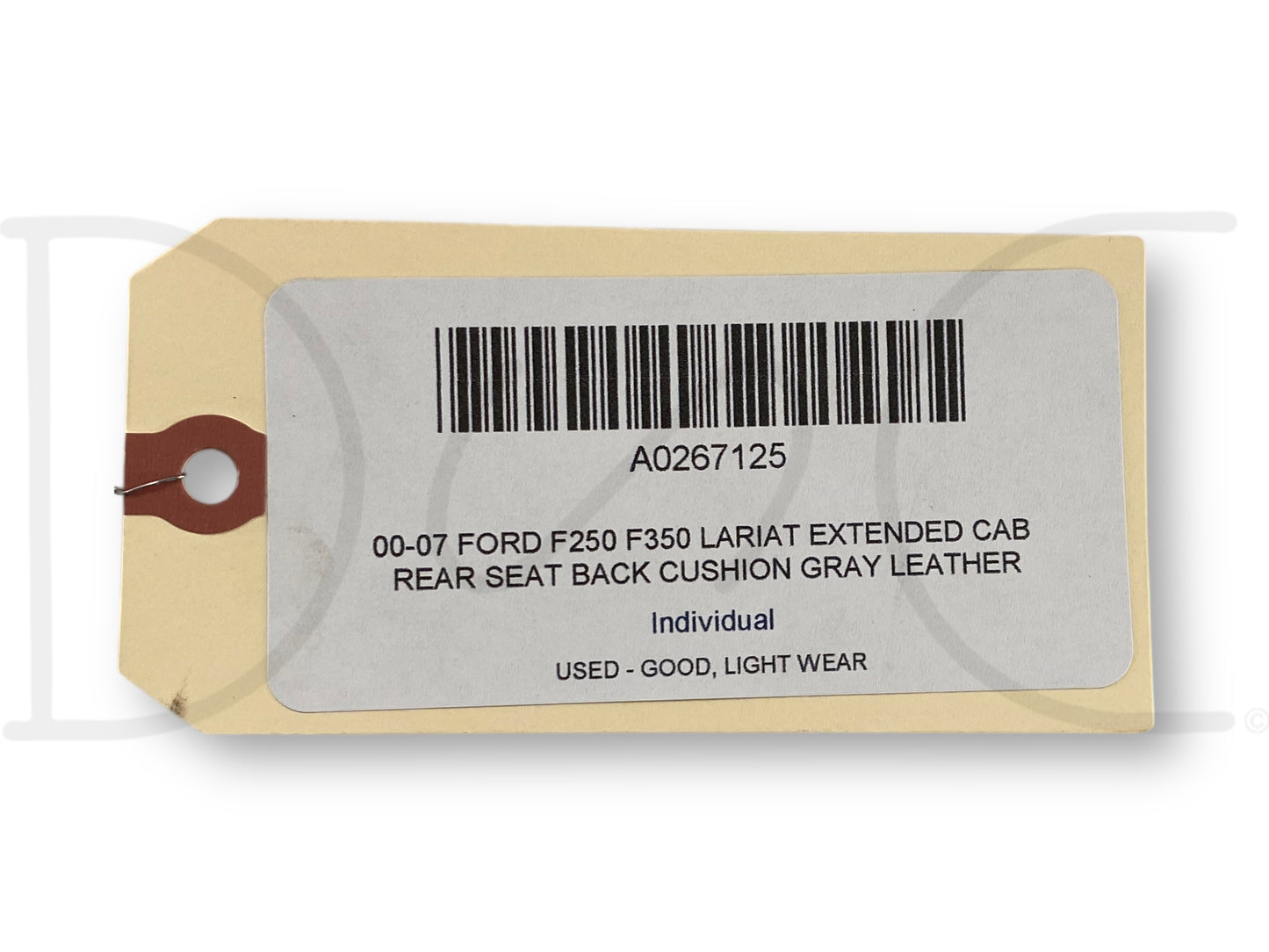 00-07 Ford F250 F350 Lariat Extended Cab Rear Seat Back Cushion Gray Leather