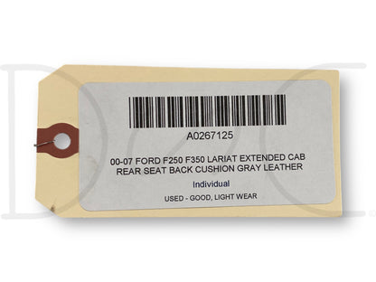 00-07 Ford F250 F350 Lariat Extended Cab Rear Seat Back Cushion Gray Leather