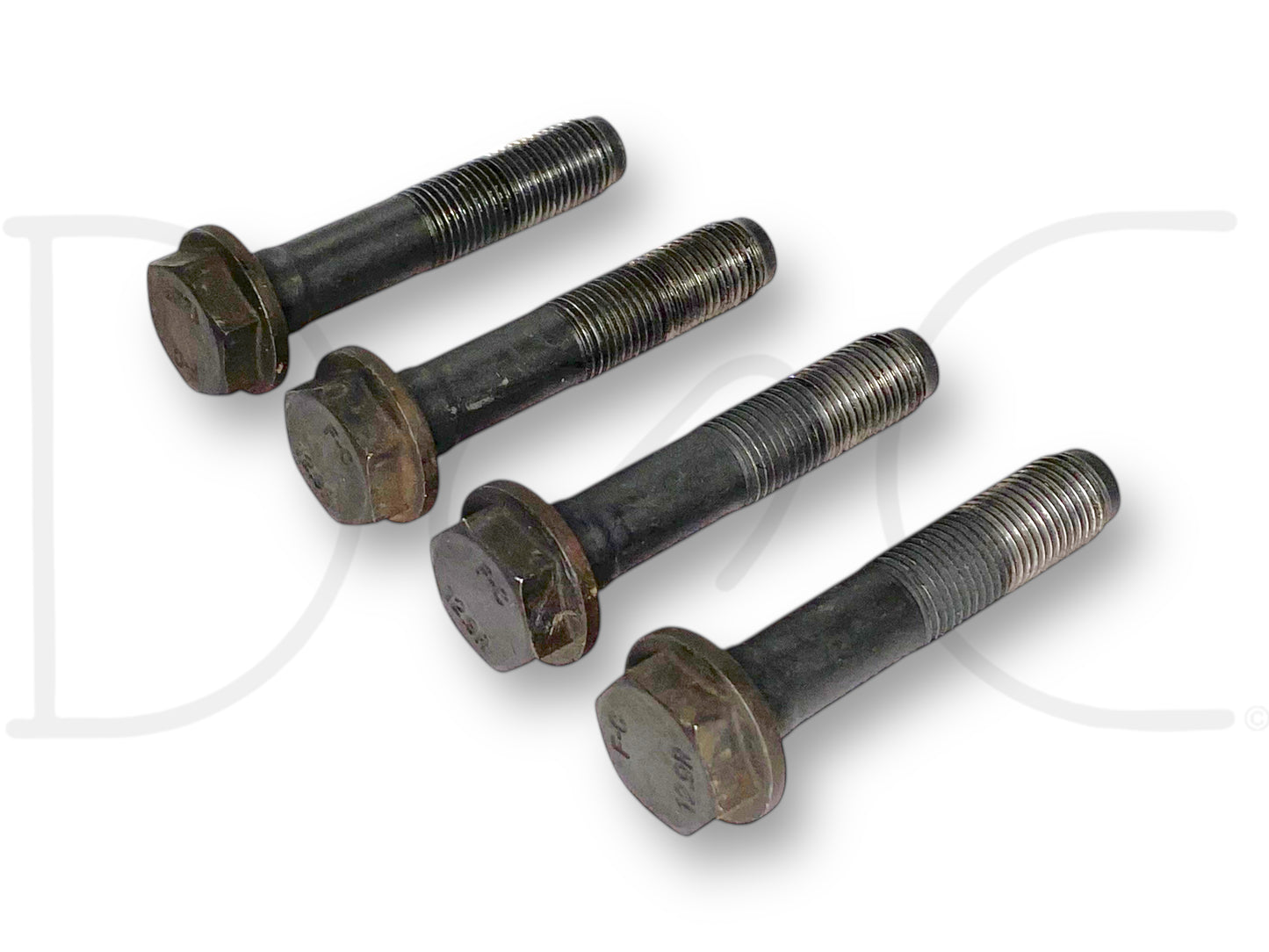 03-07 Ford 6.0 6.0L Diesel Harmonic Balancer Crank Pulley Bolts Bolt Set 4, used good condition with light wear, designed for Super Duty Ford trucks including F-250, F-350, F-450, and F-550 models from 2003 to 2007, compatible with 6.0 Powerstroke engines.