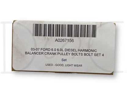03-07 Ford 6.0 6.0L Diesel Harmonic Balancer Crank Pulley Bolts Bolt Set 4