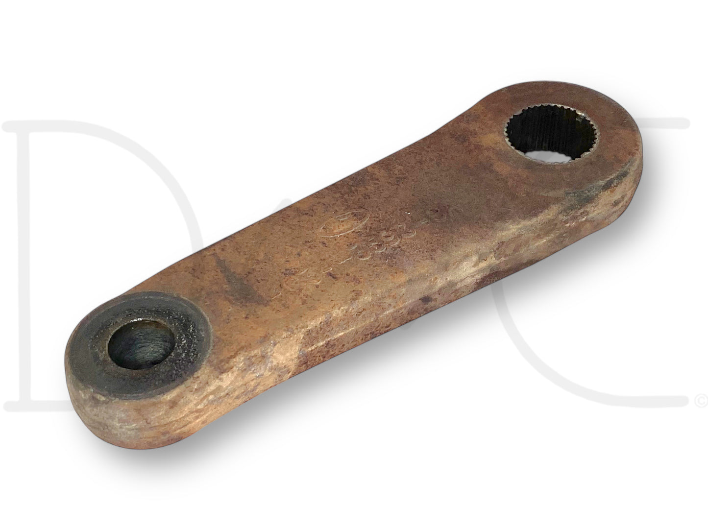 99-04 Ford F250 F350 Steering Gear Box Pitman Arm OEM 4C34-3590-Ca used part with light wear, removed from 2004 Ford F-350 Lariat 6.0 Diesel, compatible with 1999-2004 Ford F-250 and F-350 trucks, durable OEM Super Duty component.