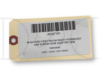 99-04 Ford F250 F350 RH Right Hydroboost Line Elbow Hose Adapter OEM