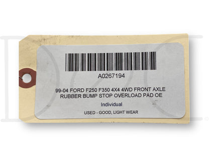 99-04 Ford F250 F350 4X4 4WD Front Axle Rubber Bump Stop Overload Pad OE