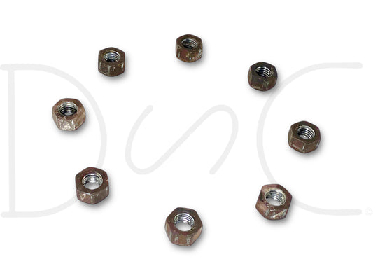 99-10 Ford F350 Dually 4X4 Front Axle Spacer Adapter Hardware Nuts Set [8] OE, used with light wear, designed for Ford F-350, F-450, and F-550 trucks from model years 1999 to 2010, compatible with 6.0L Powerstroke and Super Duty series.